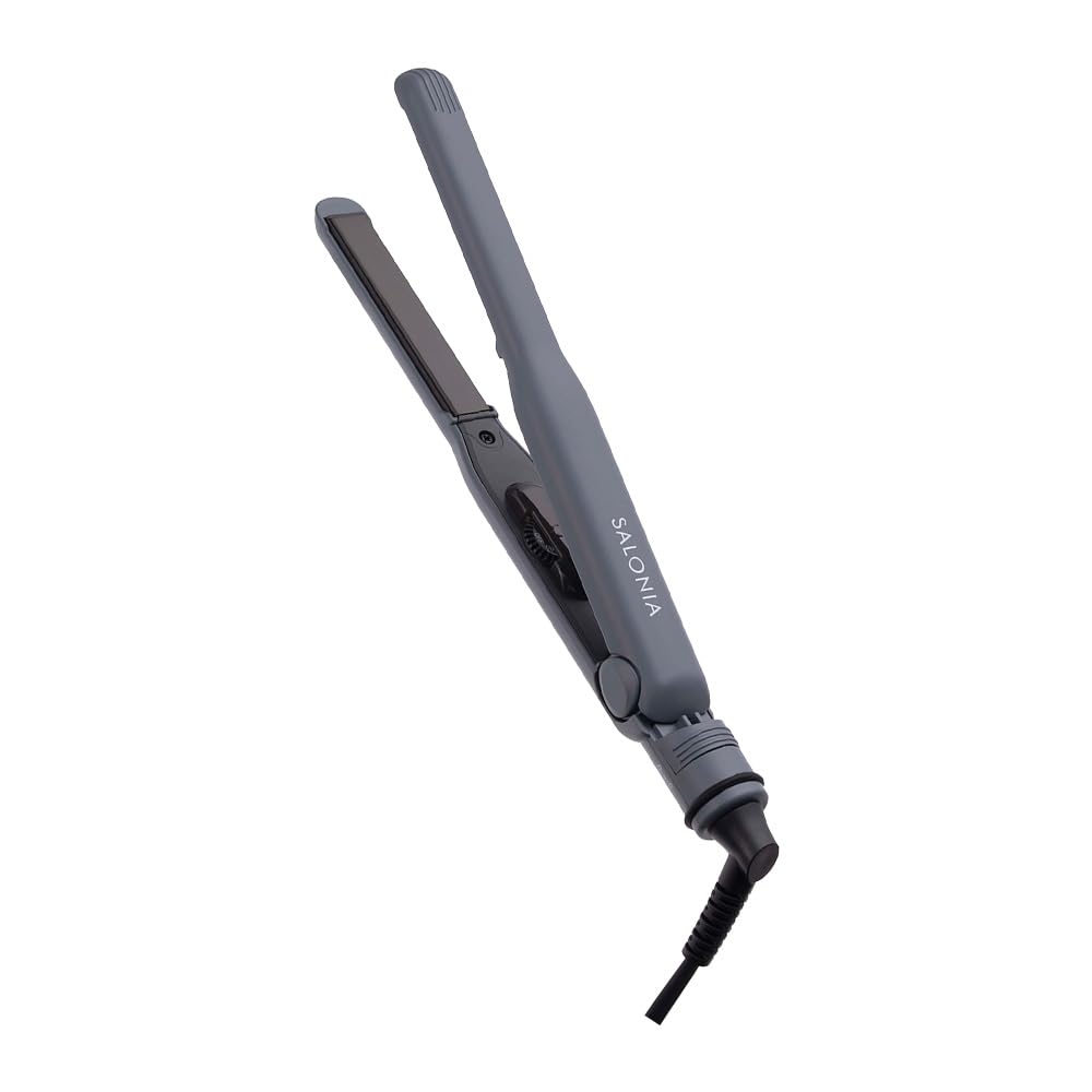 SALONIA SL-004SGR Straight Iron, Hair Iron, 0.6 inches (15 mm), International Compatible, Gray : Beauty