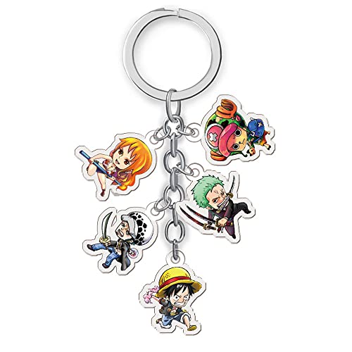 Zktsry One Piece Keychain, Anime Figure Roronoa Zoro Luffy Keychains Anime Keychains Acrylic Keychains Double-Sided Pattern (Style A) #TOP17