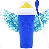 Slushy Cup Slushie Cup, Frozen Magic Squeeze Ice Cup Items Cool Gadgets, Slush Cup Summer Homemade DIY Smoothies,Cool Stuff Slushy Maker Cup Fasting Cooling Make Milkshake smoothie (blue)