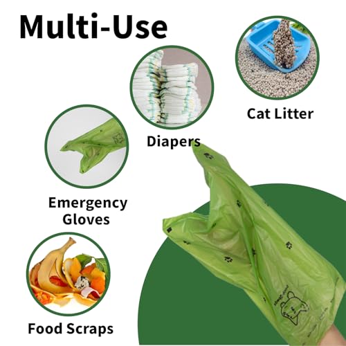 Image of Scented Dog Poop Bags With Dispenser, Strong and Leak-proof Waste Bags for Pets, 870 Count (58 Packs of 15), 13 Inch x 9 Inch (Green)