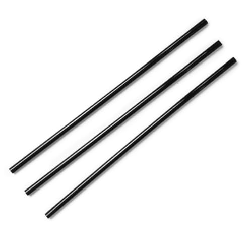 Vegware Compostable Plastic Cocktail Straws, Case of 10000, 5.25" Long, 3mm Diameter, PLA Renewable Plant Based Plastic, Black, Great for Cocktails or Cold Drinks
