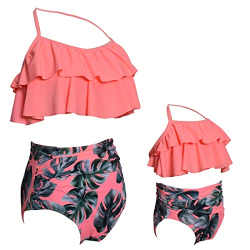 Image of Uhnice Girls Swimsuit High Waisted Two Pieces Bikini Set Swimwear Bathing Suits