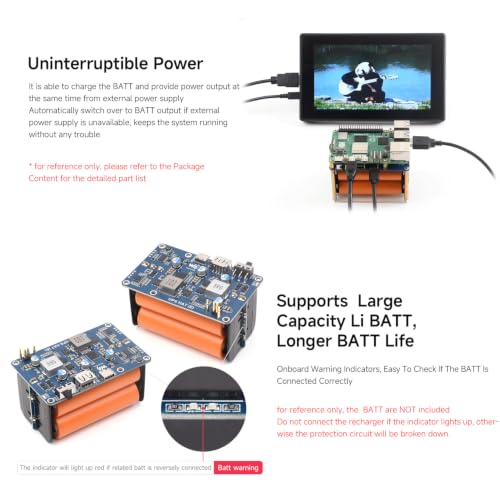 Waveshare UPS HAT (E), Compatible with Raspberry Pi 5/4B/3B+, Bi-Directional Fast Charging, 5V 6A Output, Pogo Pins Connector - Image 6