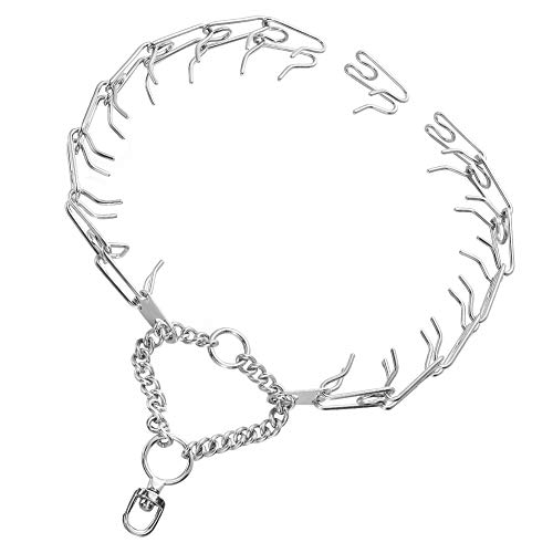Aiyidi Dog Prong Collar Stainless Steel Metal Chain Dog Pinch Collars Training Collar For Large Medium Small Dogs,Detachable, Adjustable Length 12''- 28'' (Silver) #TOP1