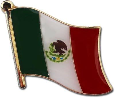Mexico Flag Die-struck Metal Lapel Pin with Butterfly Clasp - Image 2