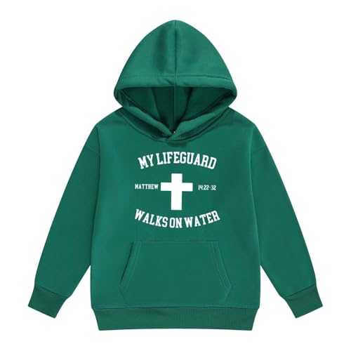 Sweat-shirt à capuche fille vert avec poche kangourou pour enfant et préadolescente