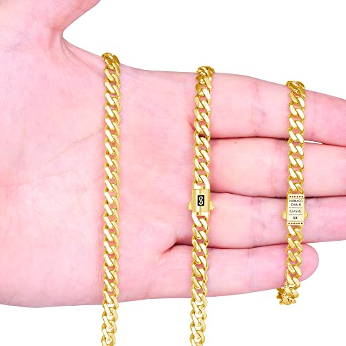 Nuragold NG10YMNH6MM-7 10K Yellow Gold 6Mm Royal Monaco Miami Cuban Link Chain Bracelet thumb #1