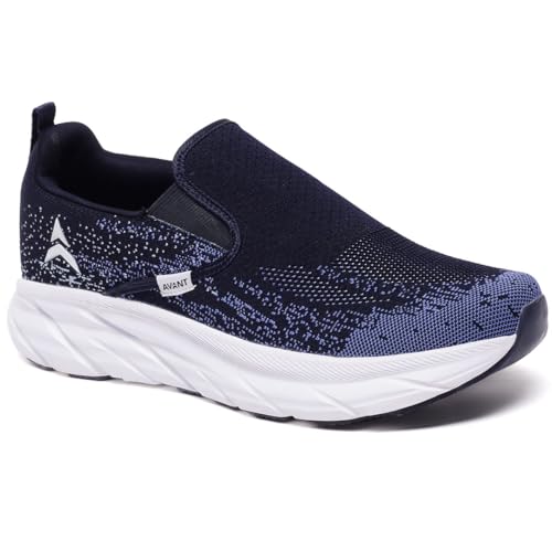 AVANT Men's GeoStride Slip- On Walking Shoes-Breathable Mesh, Lightweight, Shock-Absorption Technology, Enhanced Cushioning, Walking Footwear (AVMSH187CL02UK8_UK8_Blue)