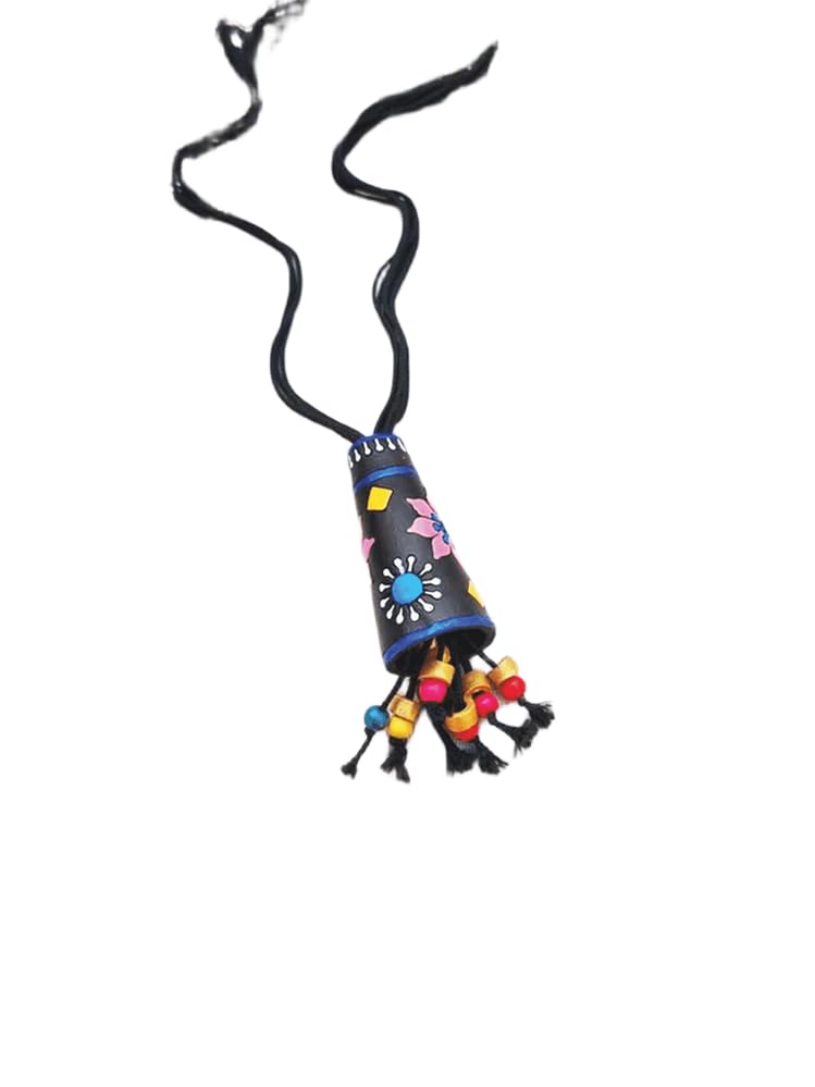 Affordable Handmade Cone Terracotta Pendant and Earring Set