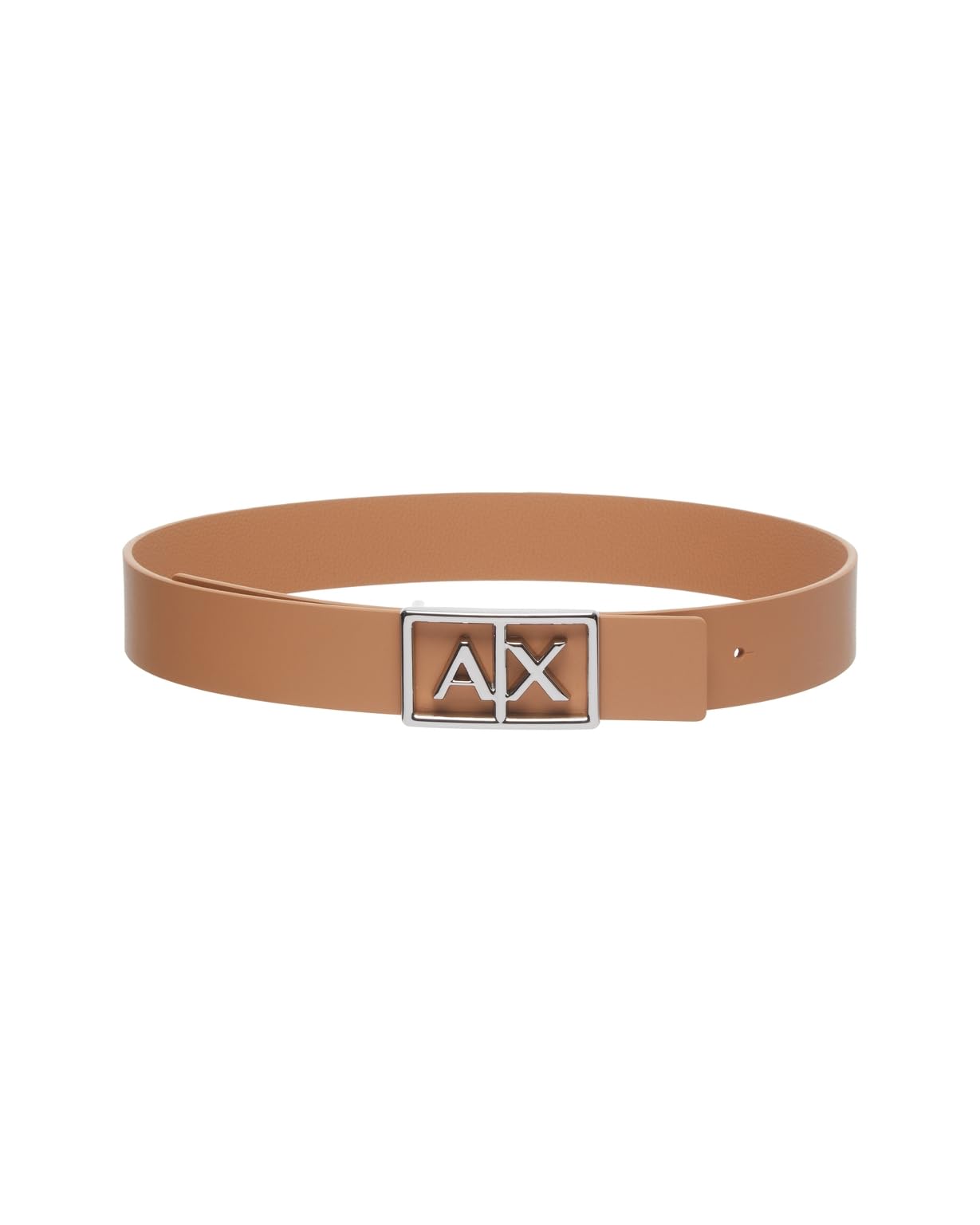Armani Exchange Simple Look, Monocolor, Logo Buckle Plate Belt Mujer