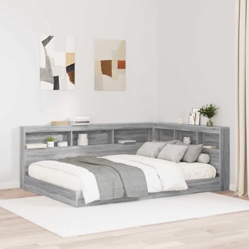 Genérico Cabecera de Almacenamiento con Estante Gris Sonoma 140 cm,Mobiliario,Camas y Accesorios,Cabeceros y pies de Cama,Gris,39.1 KG,3335546