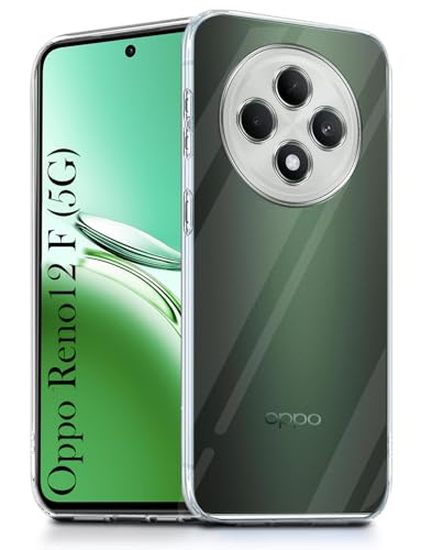 Image of Jkobi Back Cover for Oppo Reno 12F 5G (Silicone Clear Shockproof Case with Camera Protection | Soft and Flexible | Transparent)