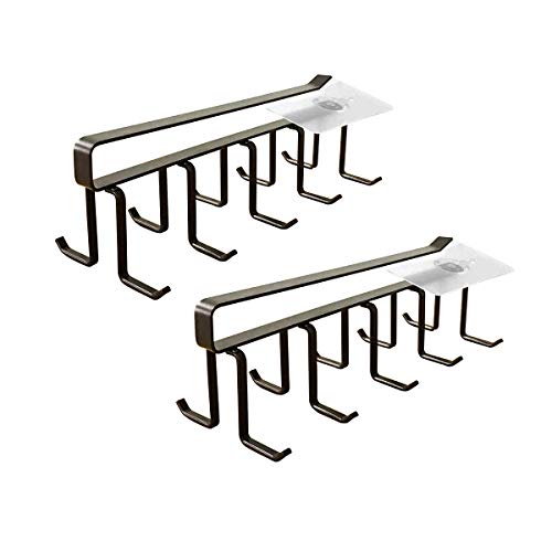 SZHTFX 2pcs Soporte para Tazas Colgador para Tazas Vasos de Vino de Almacenamiento Ganchos Utensilios de Cocina Lazos Cinturones y Bufanda Colgando Gancho Soporte de Rack Debajo del Gabinete Armario