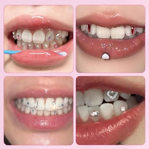 30 Pcs zahnstein schmuck,tooth gem kit,zahnschmuck,zahnstein set,Tooth Gem,Geeignet für Partys,Den Alltag Usw,mit 1445 Strasssteinen und 5 Marquise-Diamanten