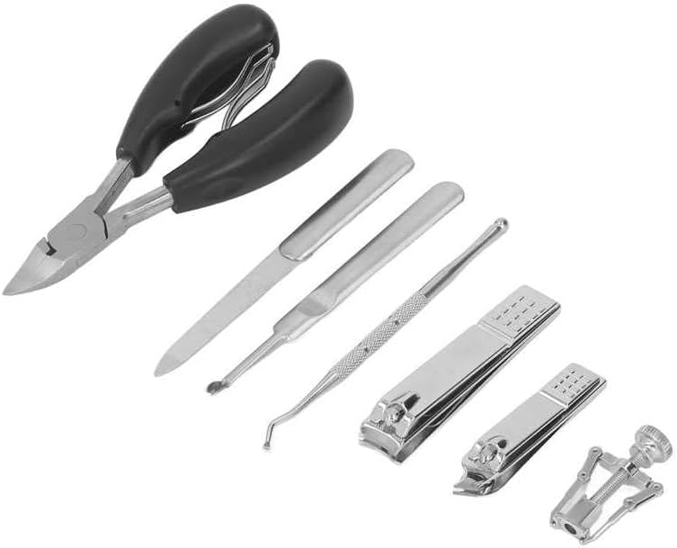 7pcs Ingrown Toenail Removal Kit Double Spring Stainless Steel Portable Nail Clippers Set with Nail File