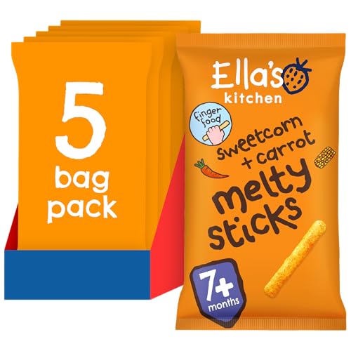 Ellas Kitchen Organic Sweetcorn & Carrot Melty Sticks (5 x 16g)