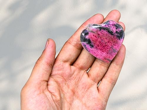 Image of Crystal Heaven Rhodonite Crystal Heart Palm Pebbles Stones For Anxiety Stress Relief Massage - Aaa Grade Original Healing Gemstone Agate Heart Palm Stone For Yoga Meditation Spiritual