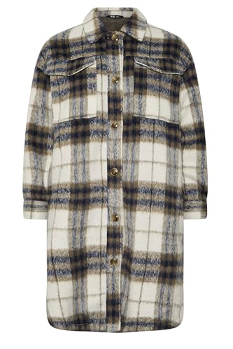 Yours Curve Blue Check Print Longline Shacket - Women's - Plus Size Curve - Image 5