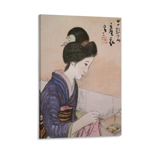 竹久夢二《女十題 産衣》絵画ポスター パネル キャンバスウォールアート現代 印刷 版画 壁の絵 部屋飾り20x30inch(50x75cm)
