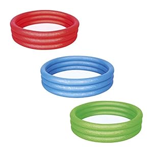 DealBindaas Inflatable Swimming Pool for Kids 4 Feet Play 3-Ring Pool 48″” x H10/122cm x H25cm Easy to Store Indoor and Outdoor Above 2 Years Kids – Blue (51025-17)