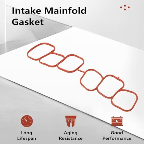 Image of Engine Intake Manifold Gasket fits Camry 2018-2024 Avalon 2019-2022 Highlander 2017-2022 Sienna 2017-2020 Tacoma 2016-2023 3.5L Rubber Material Red Replaces 17176-31130,1717631130