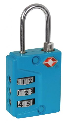 IVATION! 3 Dial TSA Approved Combination Luggage lock (With Instant Alert Red Tab Indicator If opened By TSA) Blue