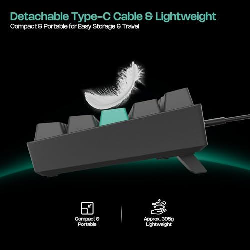 Image of Archer Tech Lab Wired Mechanical Gaming Keyboard| 60% Compact, 63 Keys+ 26 Anti-Ghosting, Blue Switches Tactile Feedback, 17 RGB Effects, 50 Million Clicks for Laptop Mac PS4 PS5 Xbox (Astra M400)