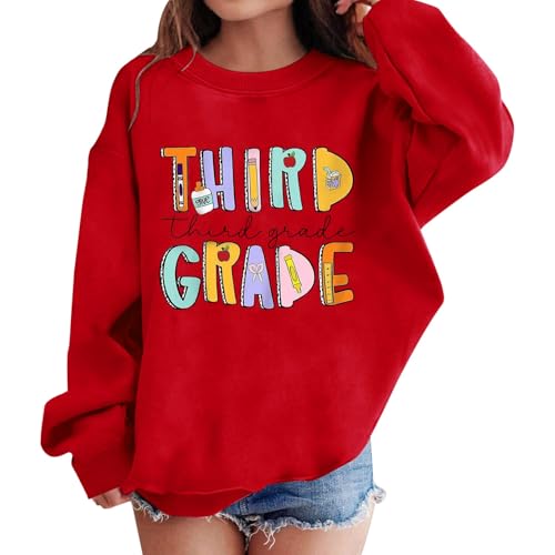 Third Grade Sweatshirts for Boys Girls First Day of School Sweatshirt Long Sleeve Crewneck Back to School Hoodies