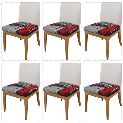 Housses de tabouret de bar carrées en velours rouge premium doux