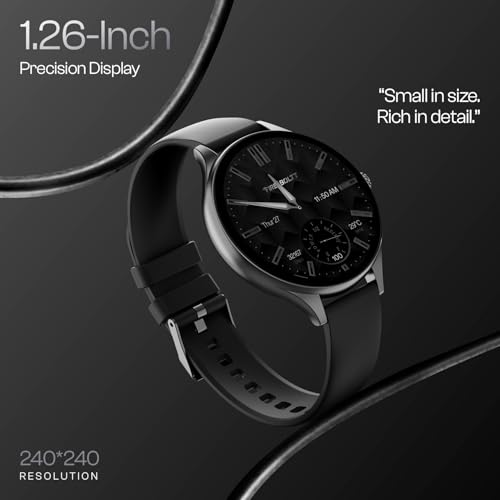 Image of Fire-Boltt Phoenix Air Smart Watch 1.26 inch Round Display, Rotating Button, Wireless Charging, Ultra Lightweight Metal Body, Bluetooth Calling, Smartwatch with Silicone & Mesh Steel Straps Carbon Black