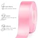 CLUEWR 1-1/2 Inches 50 Yards Pink Satin Ribbon, Solid Fabric Ribbon Roll for Flower Bouquets, Gift Wrapping, Wedding, Handmade Crafts