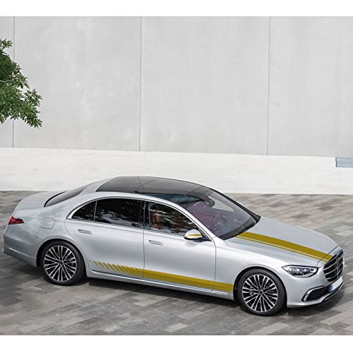 Sunbreath 5Pcs Car Hood Car Body Rearview Mirror Modified Sport Style Stripe Sticker Graphic Vinyl Racing Stripe Decal Decoration Accessories Sticker For Cars Gold #TOP6