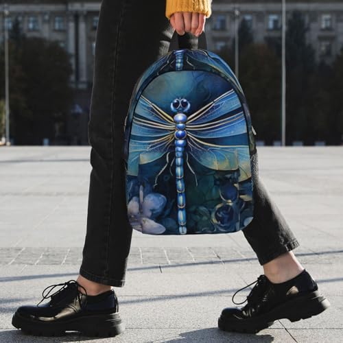 Sac à dos bleu libellule pour ordinateur portable et cours universitaires