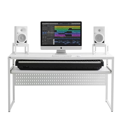 LYYL Music Studio Desk with Keyboard Tray, for Full 88 Keys...