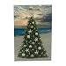 Christmas Tree on the Beach with Sand Dollars and Starfish LED Lighted Canvas Print
