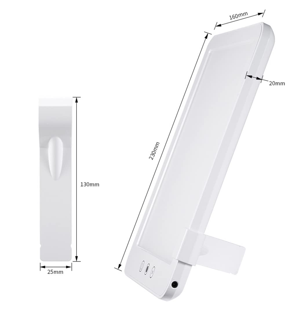 Lampe Triste, Lampe De Luminothérapie 10000 Lux, Lumières Tristes Pour La Dépression, Avec 3 Modes De Couleur, Luminosité Réglable, Lampe Solaire Sans UV, Base De Support À 360 °,Blanc