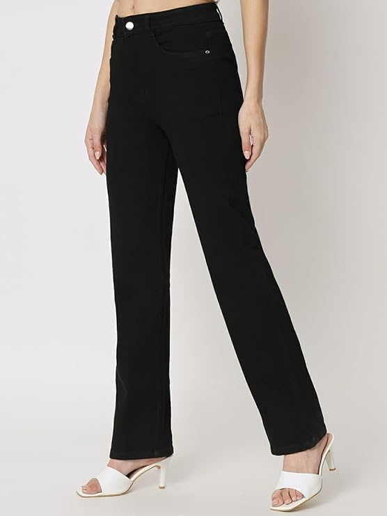 Image of CIPPY Regular Straight Fit High Rise Stretchable Jeans for Women