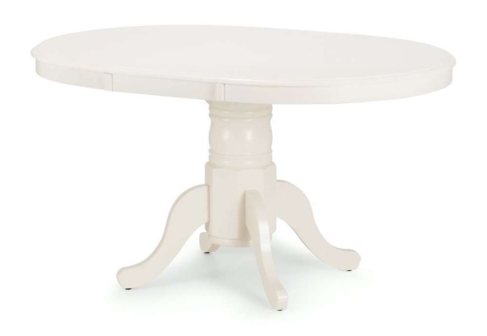 Julian Bowen Stanmore Extending Dining Table, Ivory - H75xW138xD100cm | Contemporary Kitchen Table for Dining Room, 100-138cm Width, Easy Extension, Seats up to 6 People