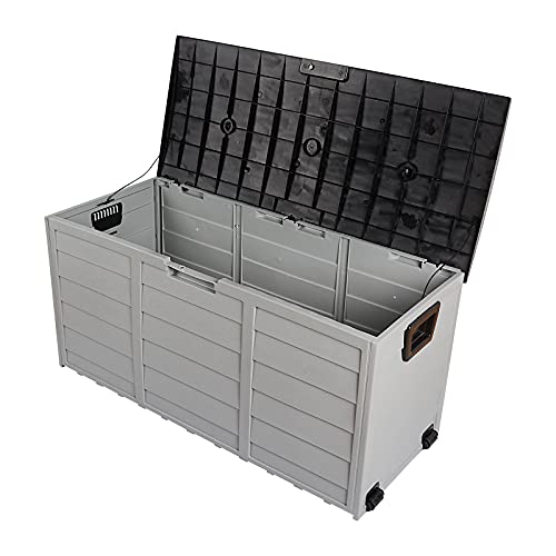 Guangshuohui Outdoor Storage Box, Resin Deck Box,75 Gallon Outdoor Storage Box, Lockable Plastic Storage Containers with Lid, Patio Deck Box Furniture for Garden, Pool, Balcony, Yard
