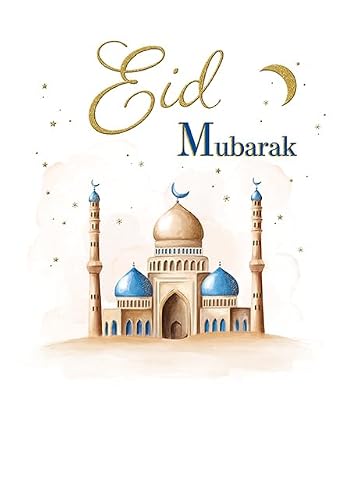 Eid Card, Eid Mubarak Mosque - 7 x 5 inches - Regal Publishing