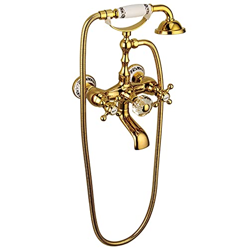 Robinet de baignoire cascade doré pour rénover une salle de bain moderne
