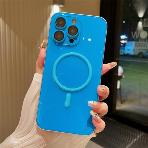 Coque de couleur unie de luxe pour iPhone 13 Pro Max à fixation magnétique