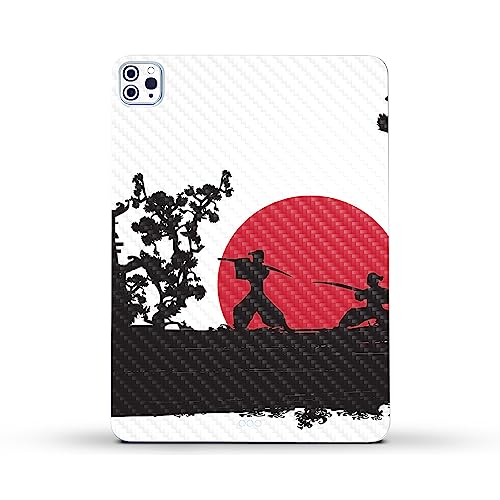 Image of MightySkins Carbon Fiber Skin Compatible with Apple iPad Pro 11 inch M2 4th Gen (2022) Full Wrap Kit - Nihon Samurai | Protective, Durable Textured Carbon Fiber Finish | Easy to Apply | Made in The USA