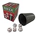 Raxint Cubo para Póker con Juego de Dados y Cubilete de Plástico, Juego de Mesa o Juego con Barajas de Cartas de Póker o Española, Incluye Caja