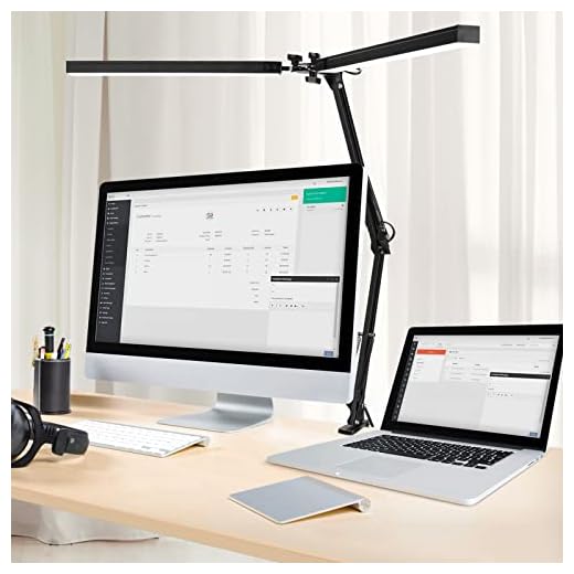 LED Desk Lamp, Lanhado Swing Arm Desk Lamps for Home Office, 24W Architect LED Table Lamp, Eye-Caring Black Desk Lamp with Clamp, 3 Lighting 10 Brightness Adjustable Desk Lamp for Read/ Relax/ Work