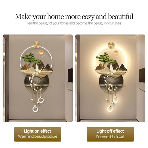 3D LED bonsai lampa ścienna - nowoczesna dekoracyjna rzeźba do salonu, korytarza i wejścia - lampa naścienna (wys.) 60 x 136 cm - wyjątkowa dekoracja domu