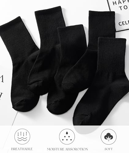 Image of HAVE A TREE 3-12 Pairs Womens Crew Lightweight Thin Calf Socks Size 6-11 | Lightweight thin crew calf socks for women, soft breathable comfort, perfect fit, durable everyday wear at great value.