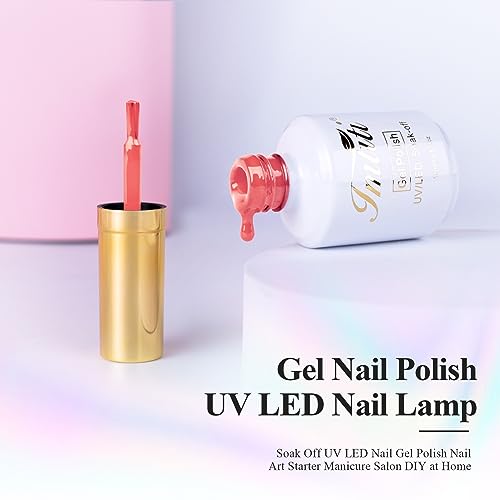 Gel Nail Polish, Coral,Peach Orange,Long Lasting,Chip Resistant Nail Art Manicure Pedicure for Professional, Salon & Home Use, Christmas gift,15ml (Requires Drying Under UV LED Lamp) - Image 7
