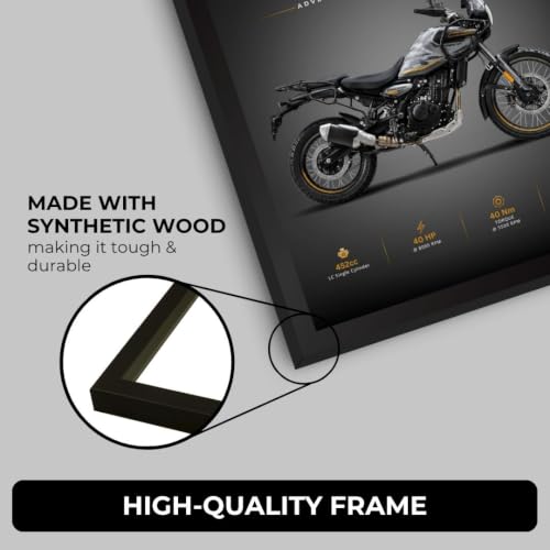 Image of RE Himalayan 450 Poster | Framed Poster of RE Himalayan 450 A4 Sized (31 x 23 cm) | Posters for Wall, Gift for Boys, Bullet Frame | Bike Frames | Bike Posters for Wall, Bedroom, Hostel (F 194)