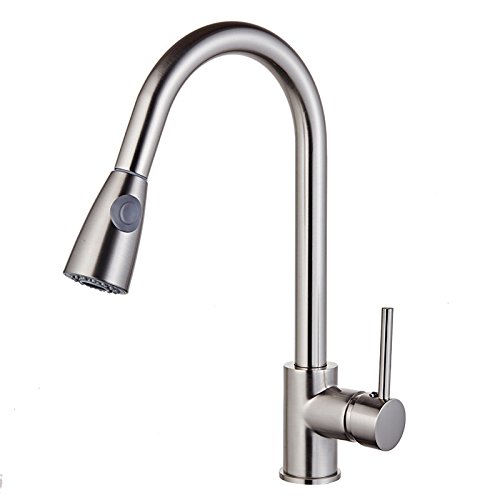 ZYCHSJXA Kitchen Mixer Taps Pull-Out Faucet Sink Vegetable Basin Hot and Cold Rotating Brushed